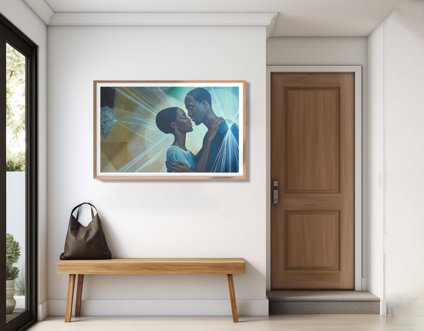 Black Couple Embrace Black love wall art view 83