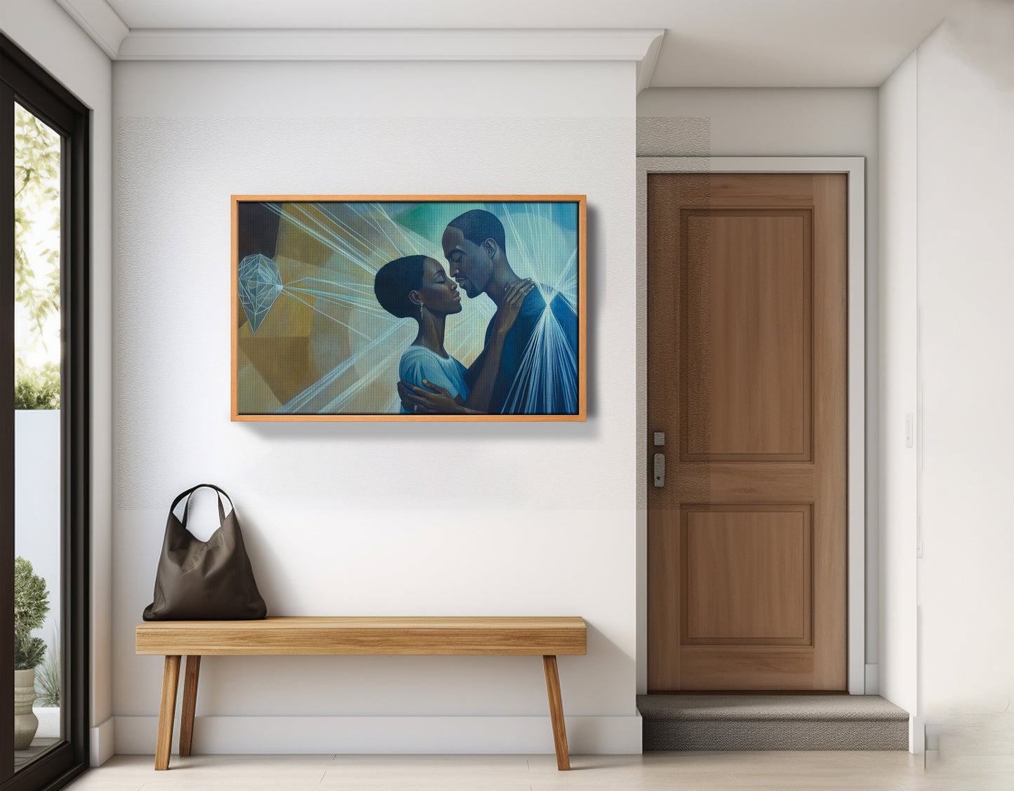 Black Couple Embrace Black love wall art view 47
