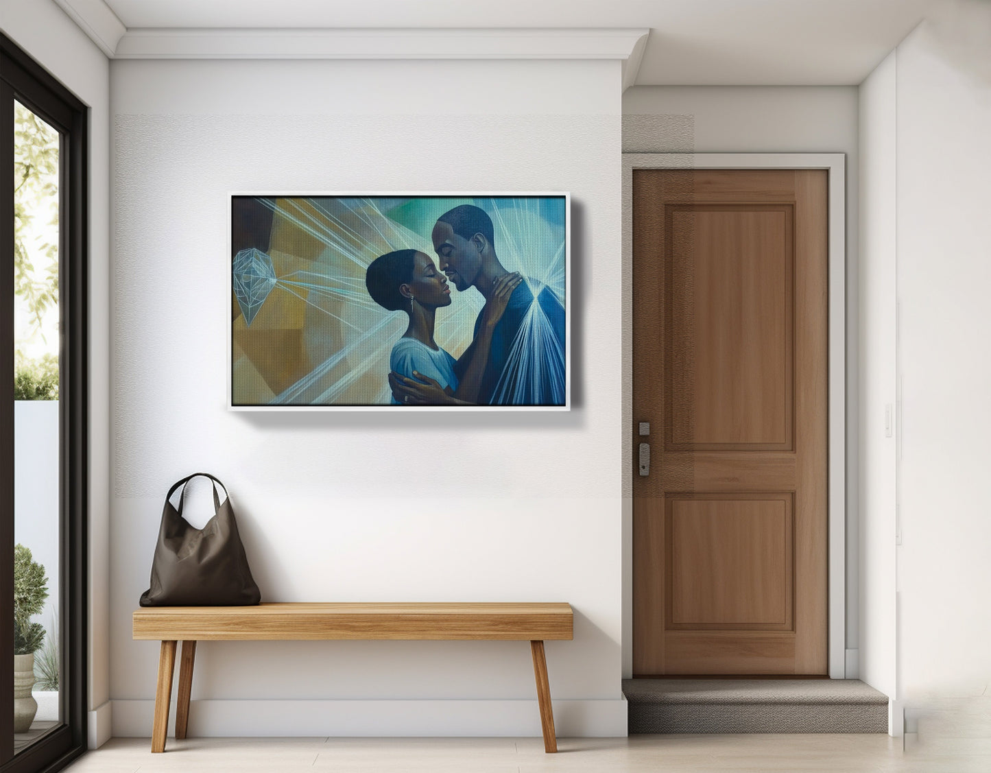 Black Couple Embrace Black love wall art view 65