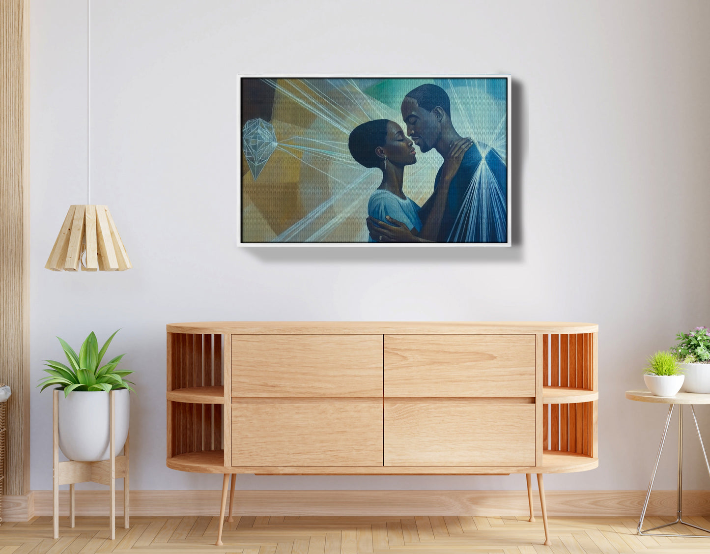 Black Couple Embrace Black love wall art view 62