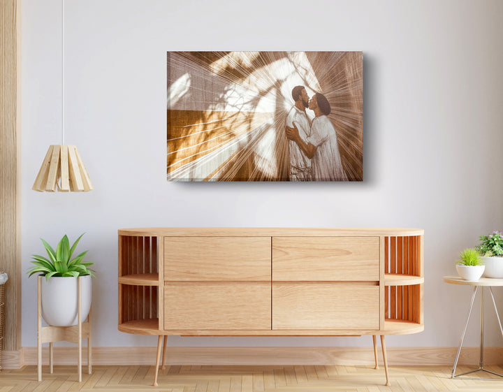 Black Couple Love and Light Wall Art