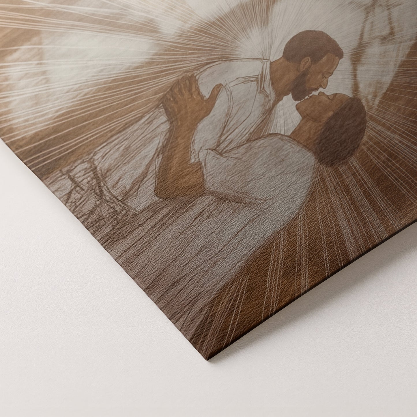 Black Couple Love and Light Black love wall art artwork by MoomZee Artwork