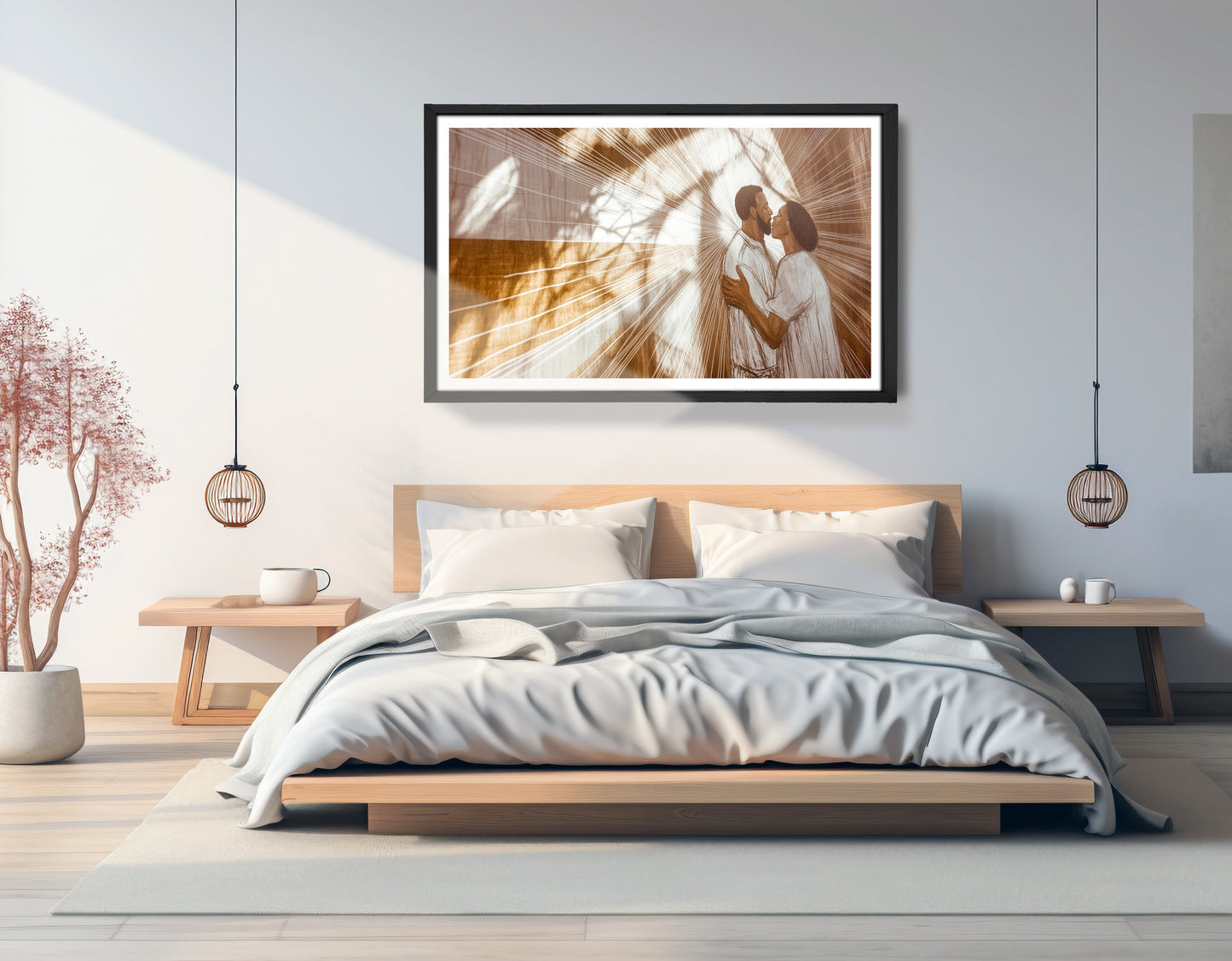 Black Couple Love and Light Black love wall art view 69