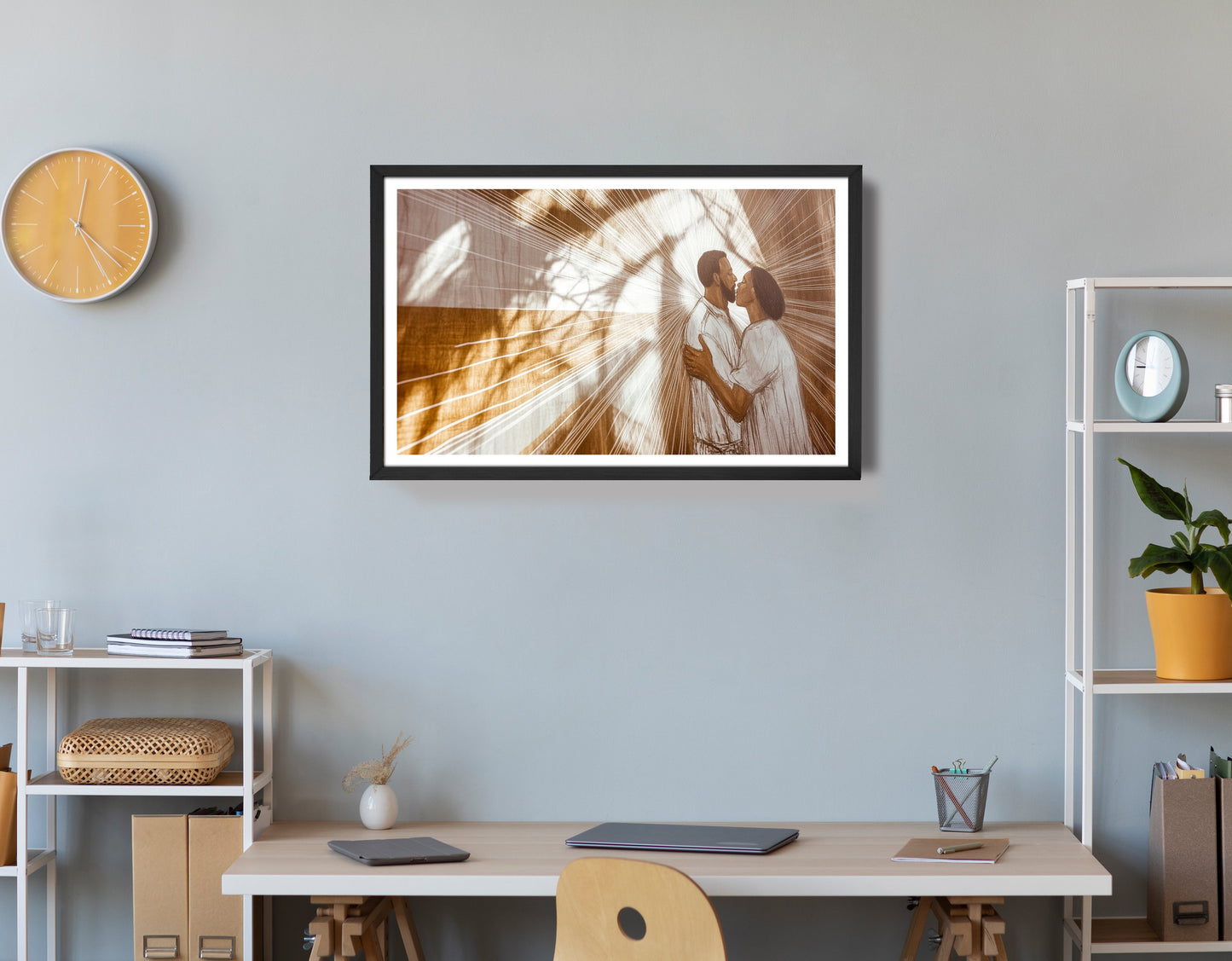 Black Couple Love and Light Black love wall art view 72