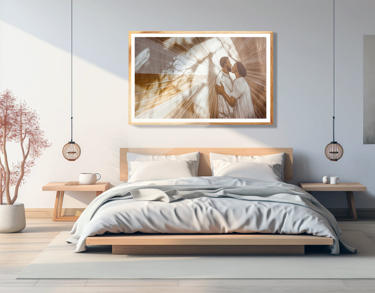 Black Couple Love and Light Black love wall art view 75