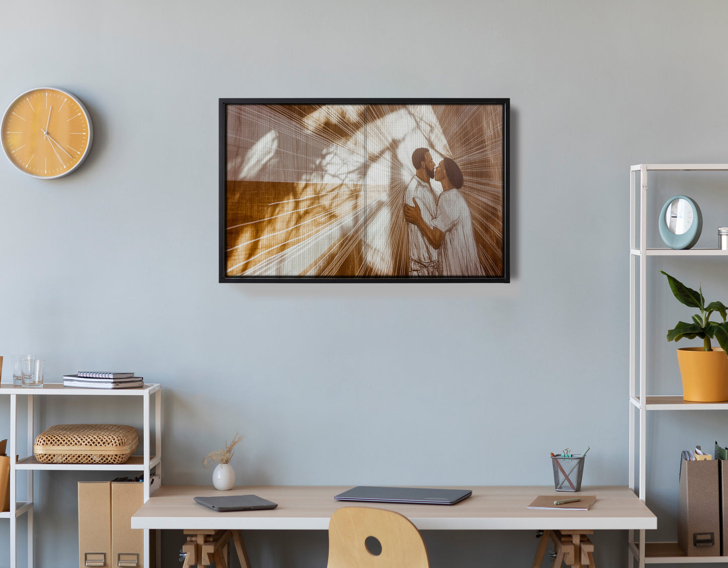 Black Couple Love and Light Black love wall art view 30