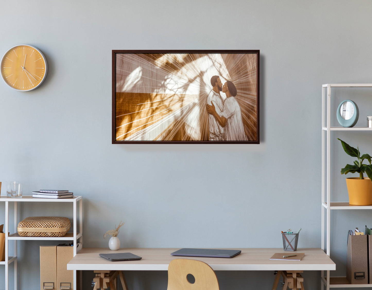 Black Couple Love and Light Black love wall art view 36