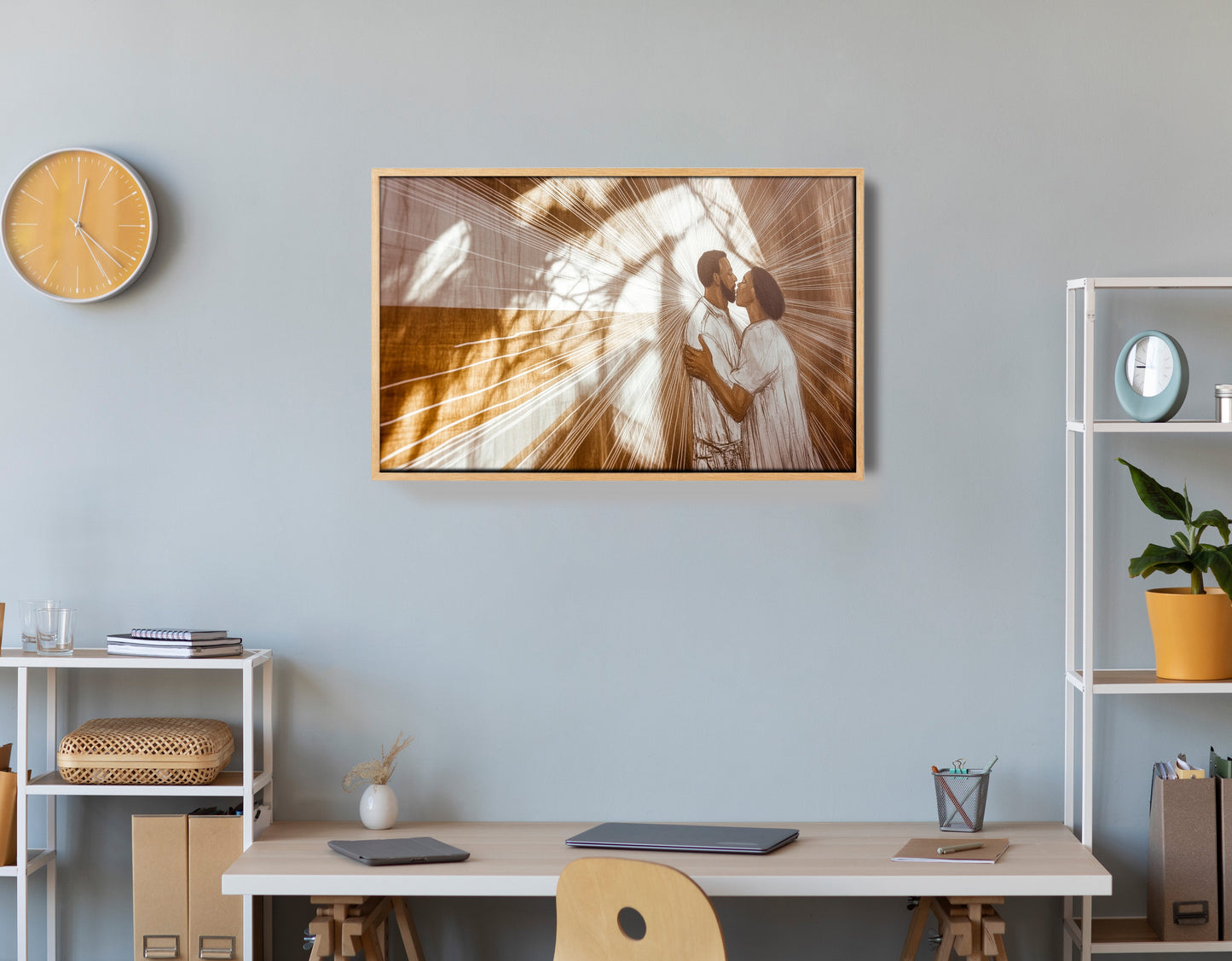 Black Couple Love and Light Black love wall art view 54