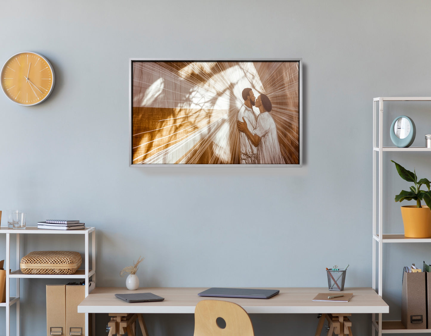 Black Couple Love and Light Black love wall art view 60