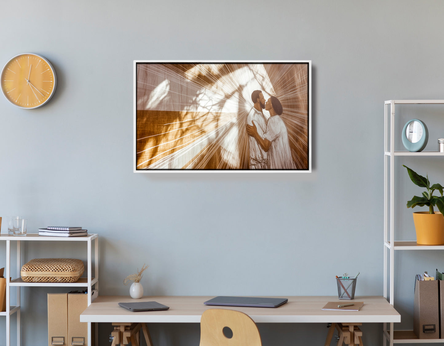 Black Couple Love and Light Black love wall art view 66