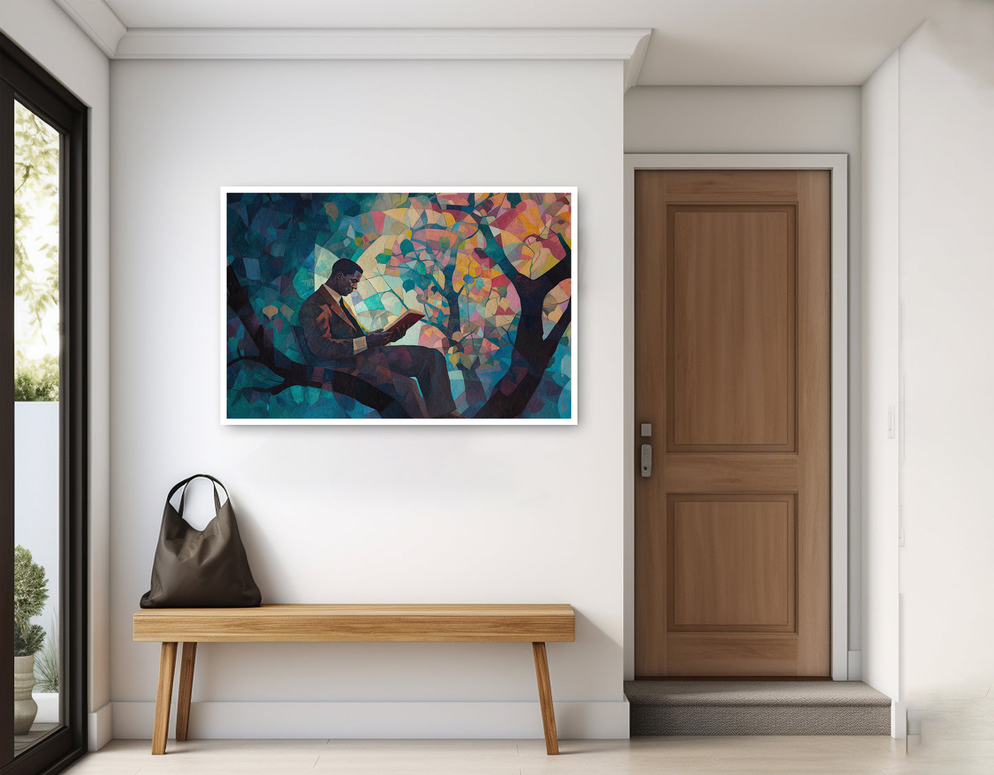 Black Man Reading Tree African American wall art home decor view