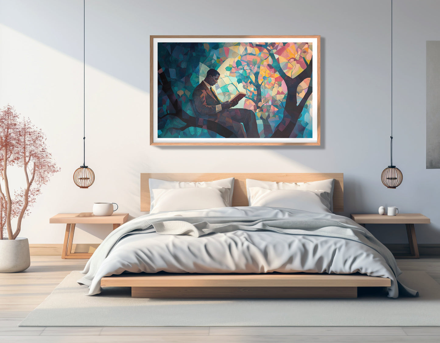 Black Man Reading Tree African American wall art view 81