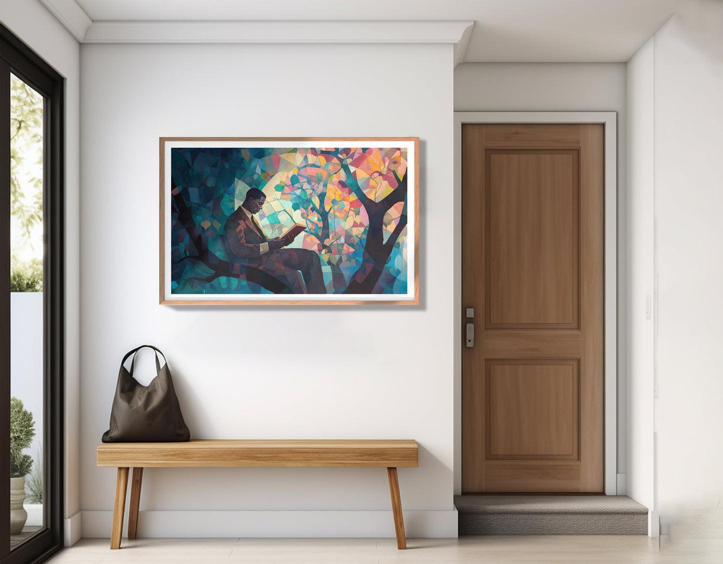 Black Man Reading Tree African American wall art view 83