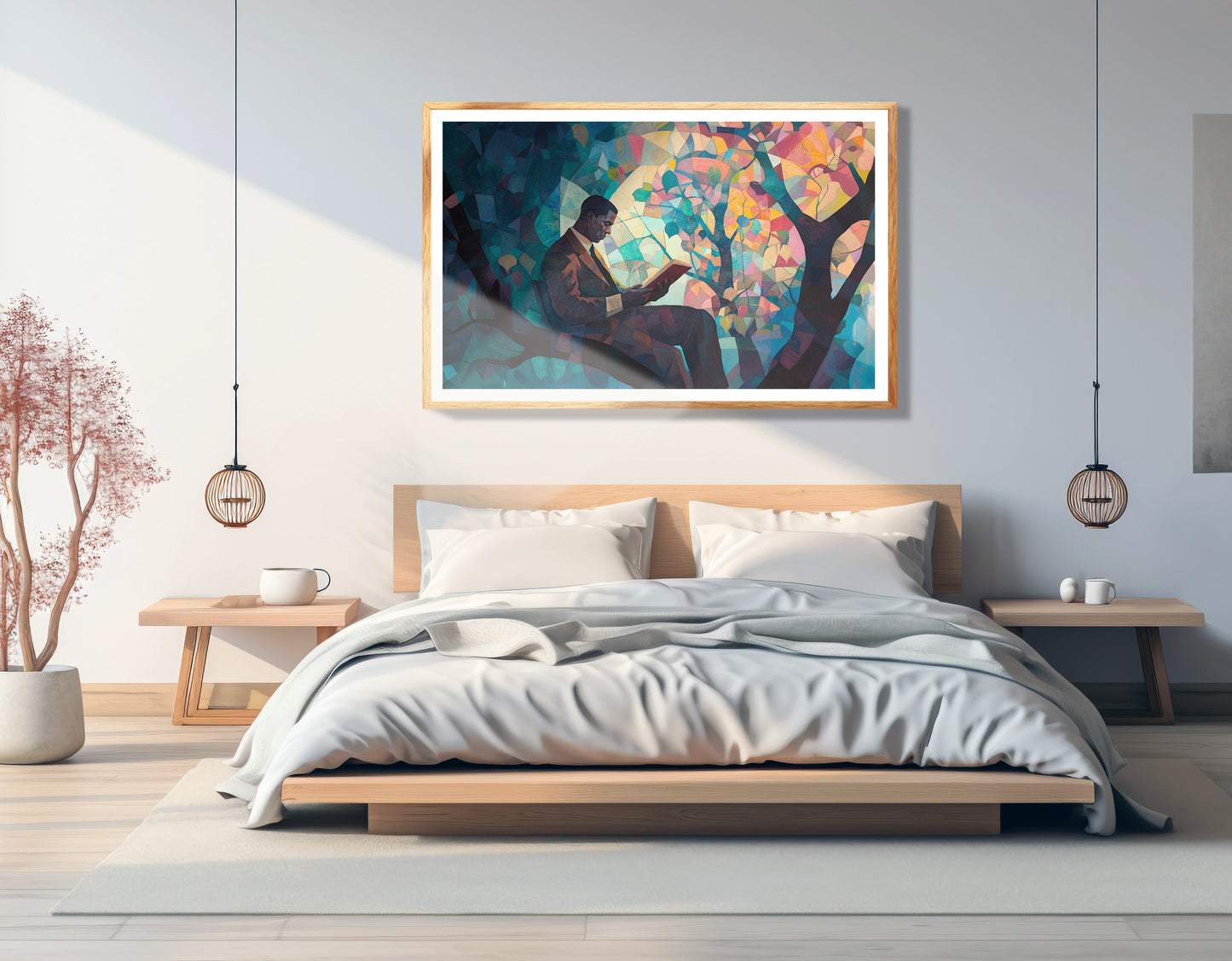Black Man Reading Tree African American wall art view 75