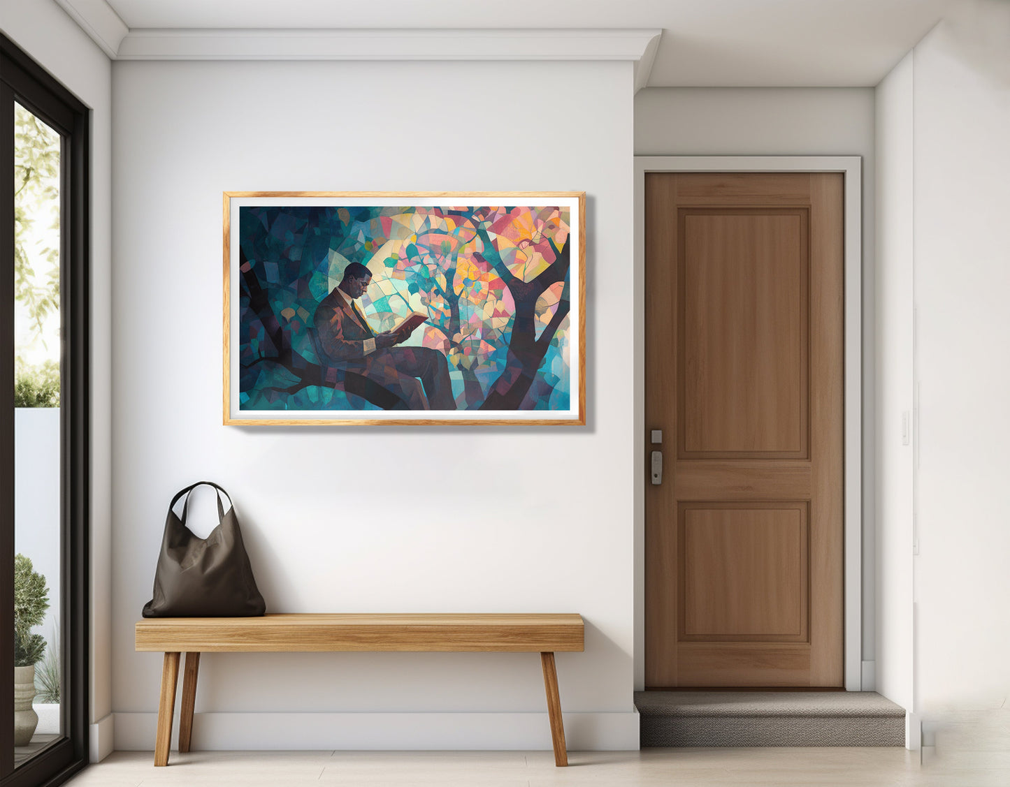 Black Man Reading Tree African American wall art view 77