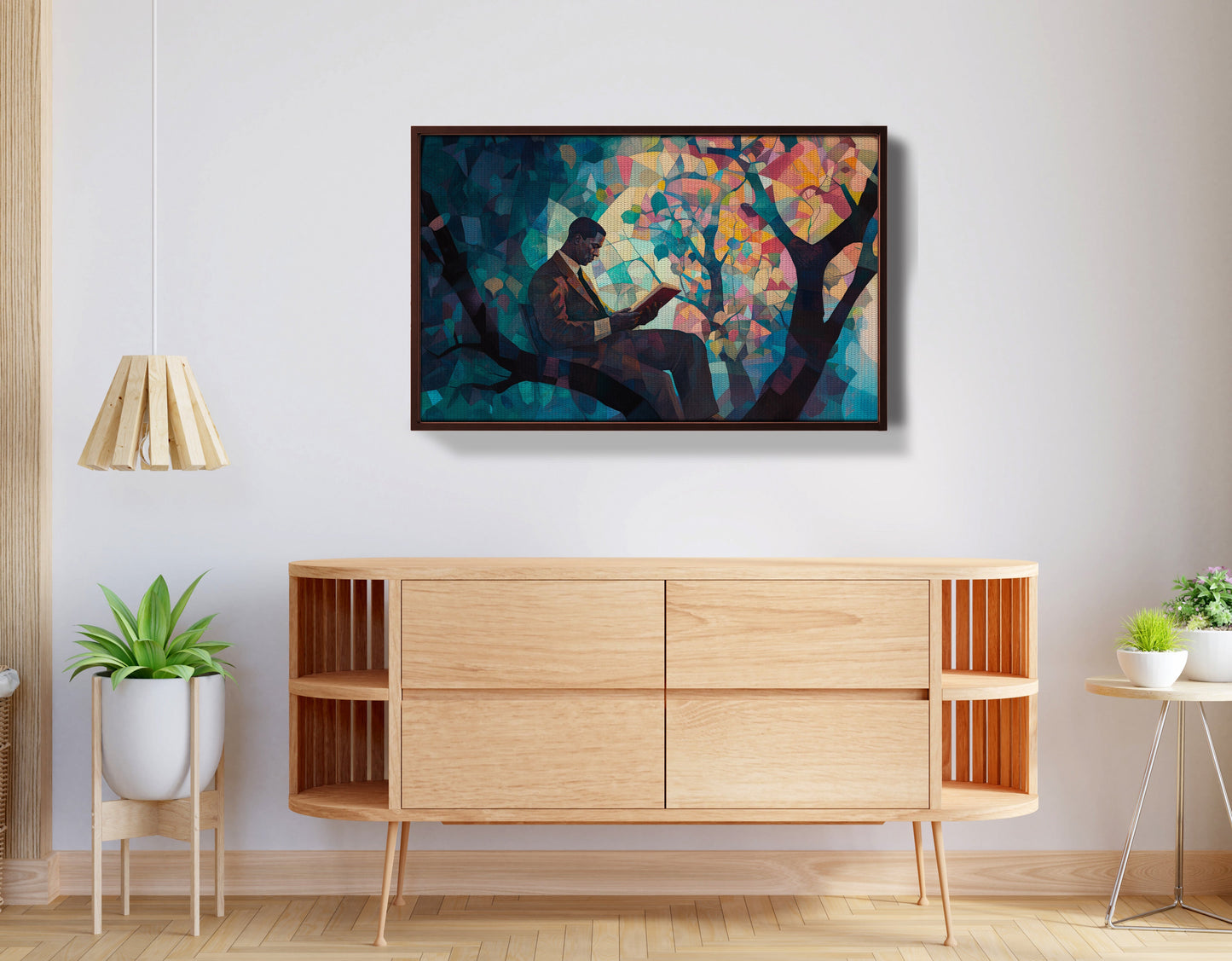 Black Man Reading Tree African American wall art view 32