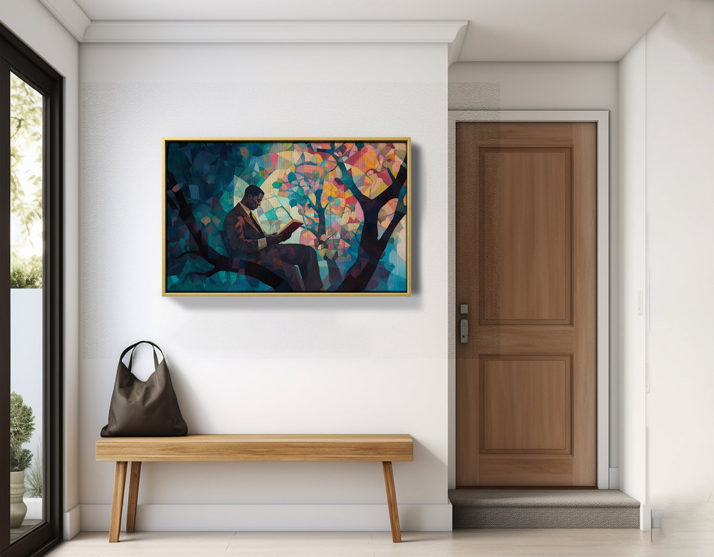 Black Man Reading Tree African American wall art view 41