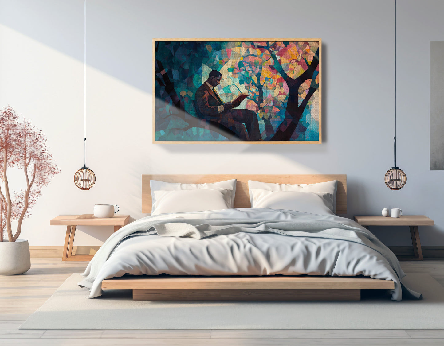 Black Man Reading Tree African American wall art view 51