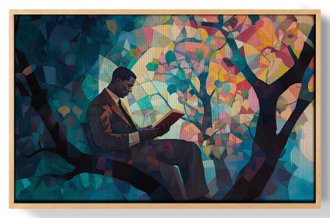 Black Man Reading Tree African American wall art view 49