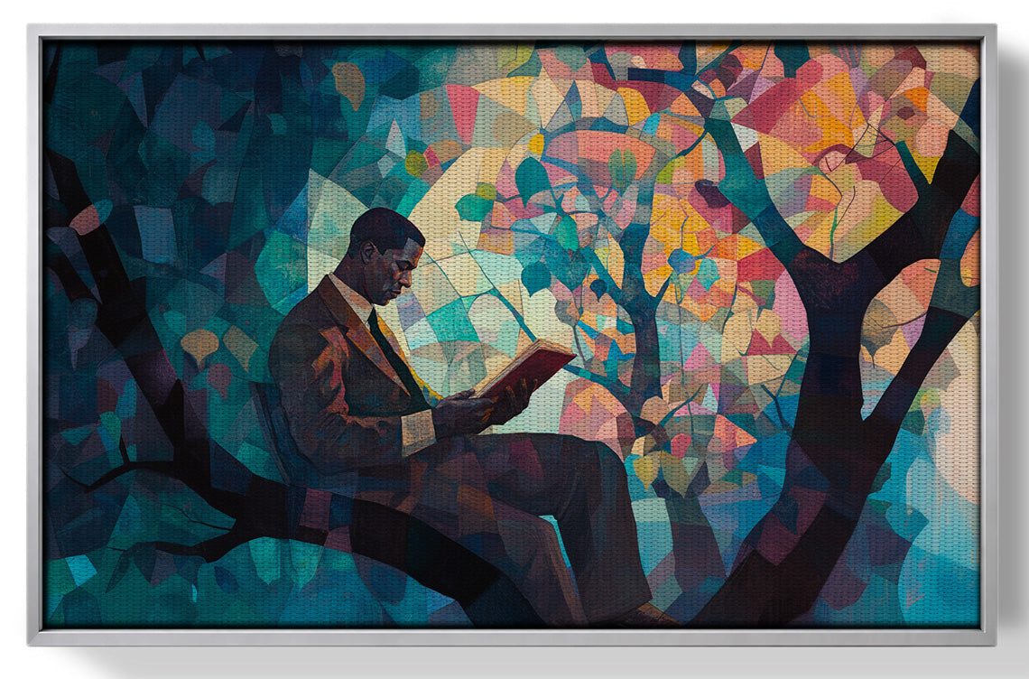 Black Man Reading Tree African American wall art view 55