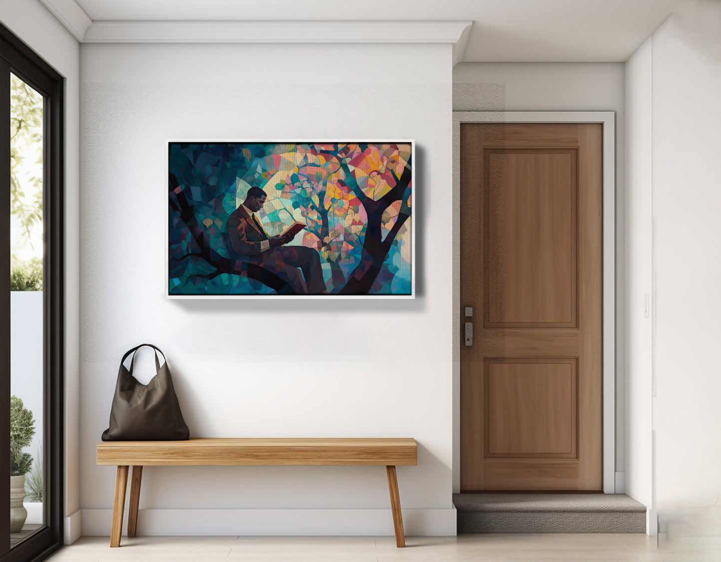 Black Man Reading Tree African American wall art view 65