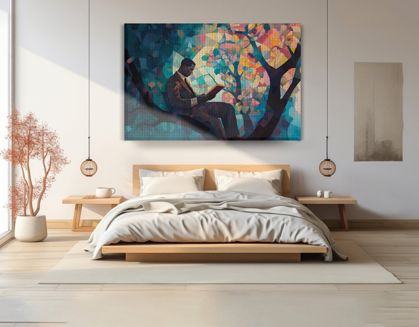Black Man Reading Tree African American wall art view 15