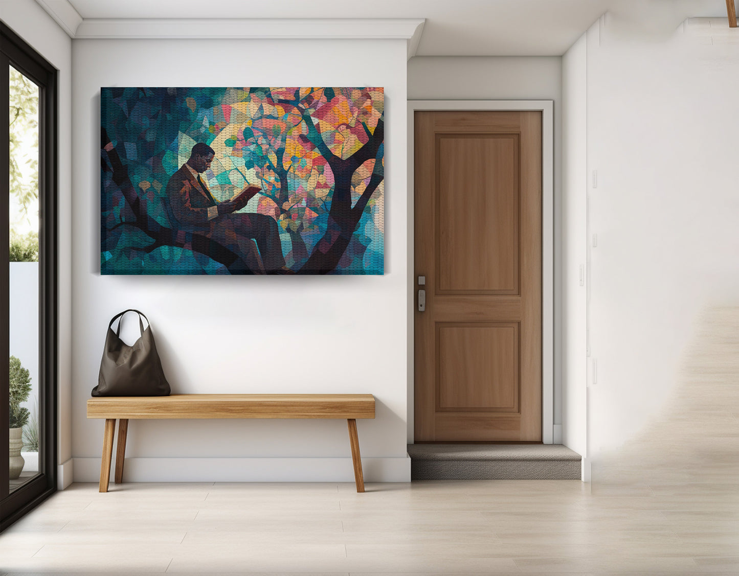Black Man Reading Tree African American wall art view 17