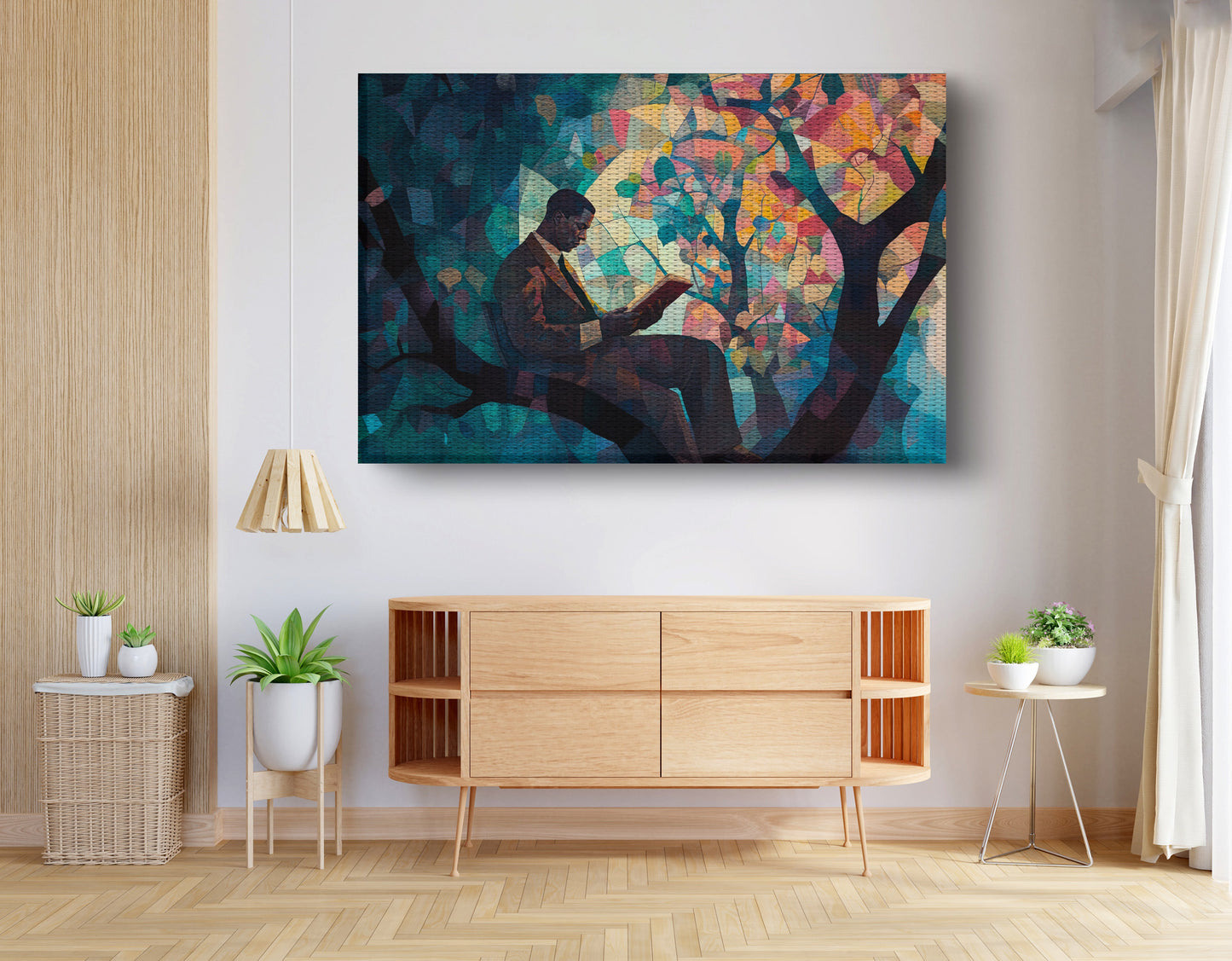 Black Man Reading Tree African American wall art view 14