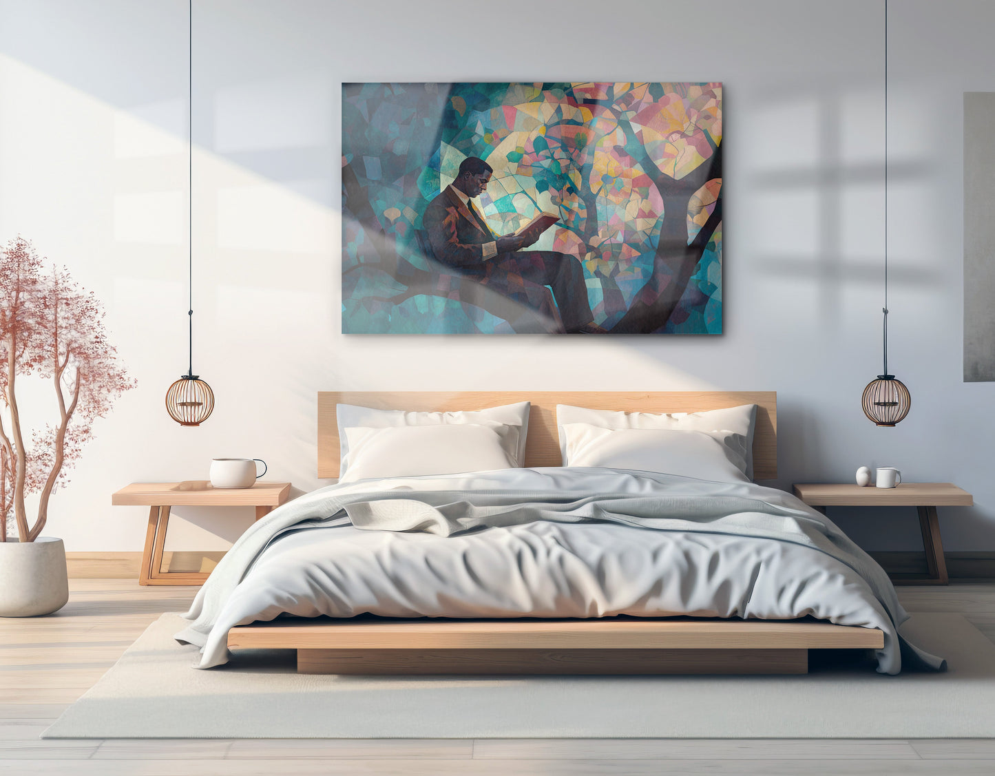 Black Man Reading Tree African American wall art view 21