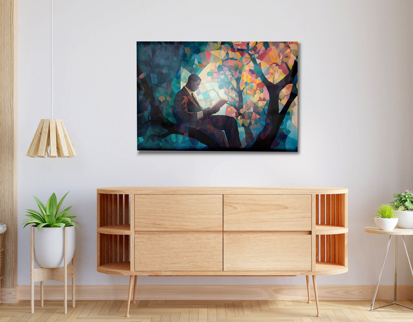 Black Man Reading Tree African American wall art view 20