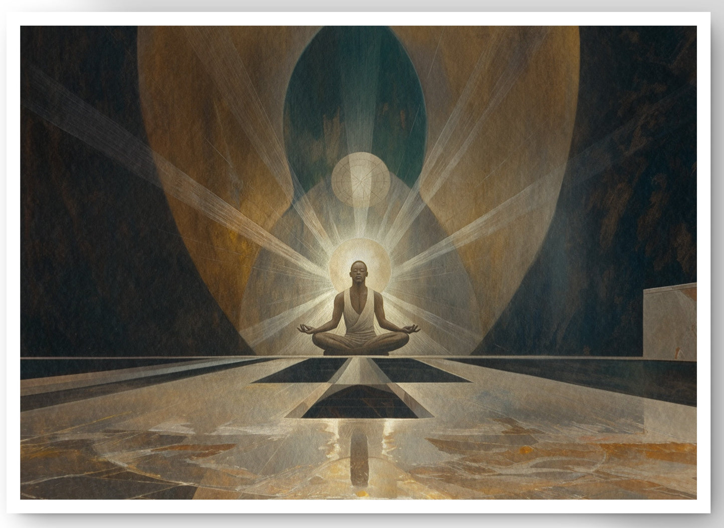 Black Woman Spiritual Meditation African American wall art canvas print by MoomZee Artwork