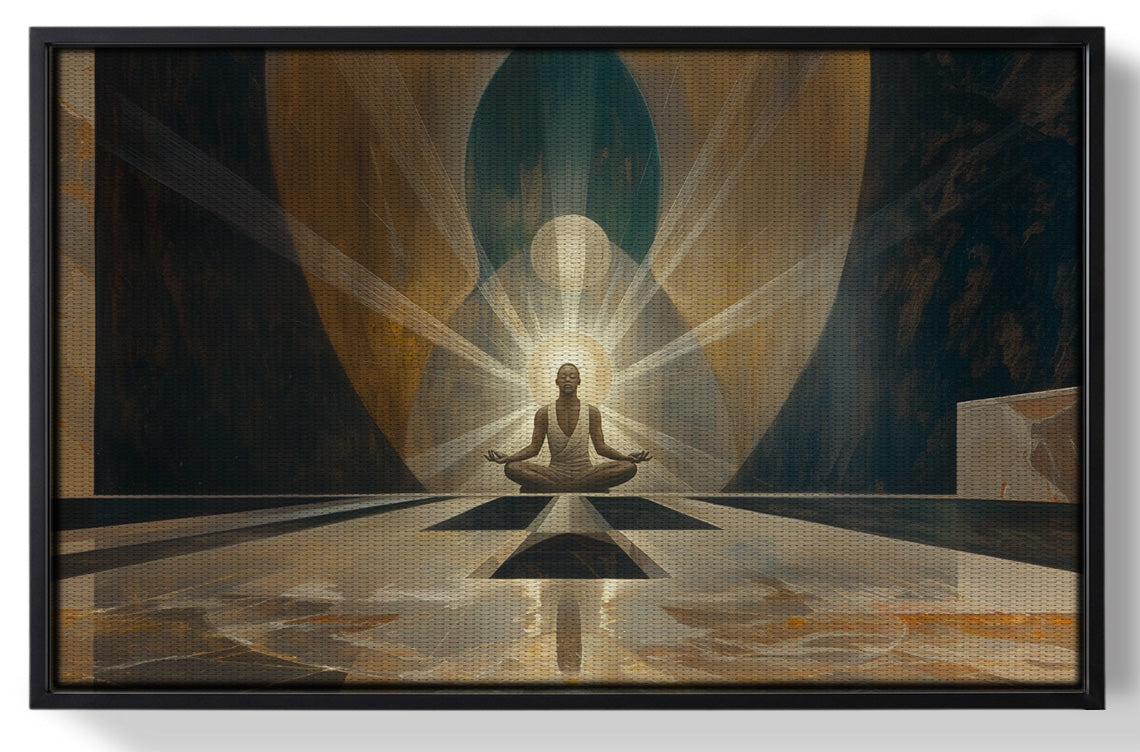 Framed Black Woman Spiritual Meditation African American wall art for home decor