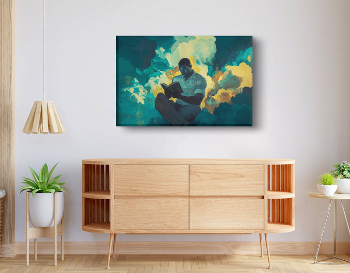 Black Man Reading Cloudscape Wall Art