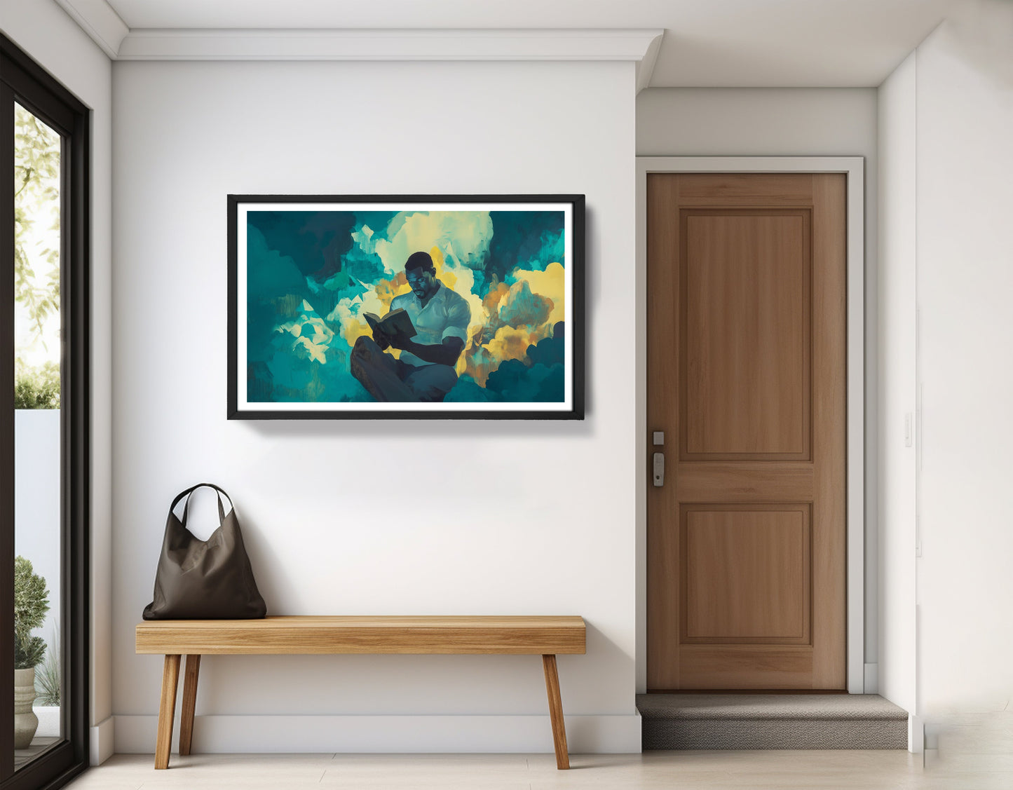 Black Man Reading Cloudscape African American wall art view 71