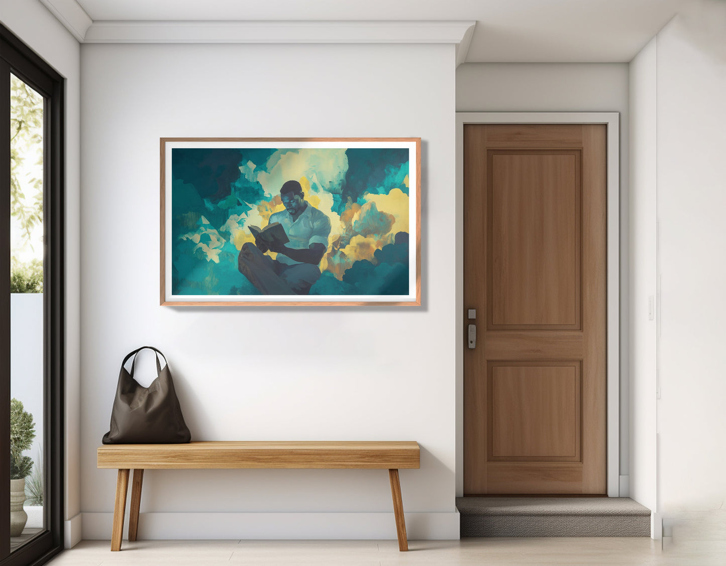 Black Man Reading Cloudscape African American wall art view 83