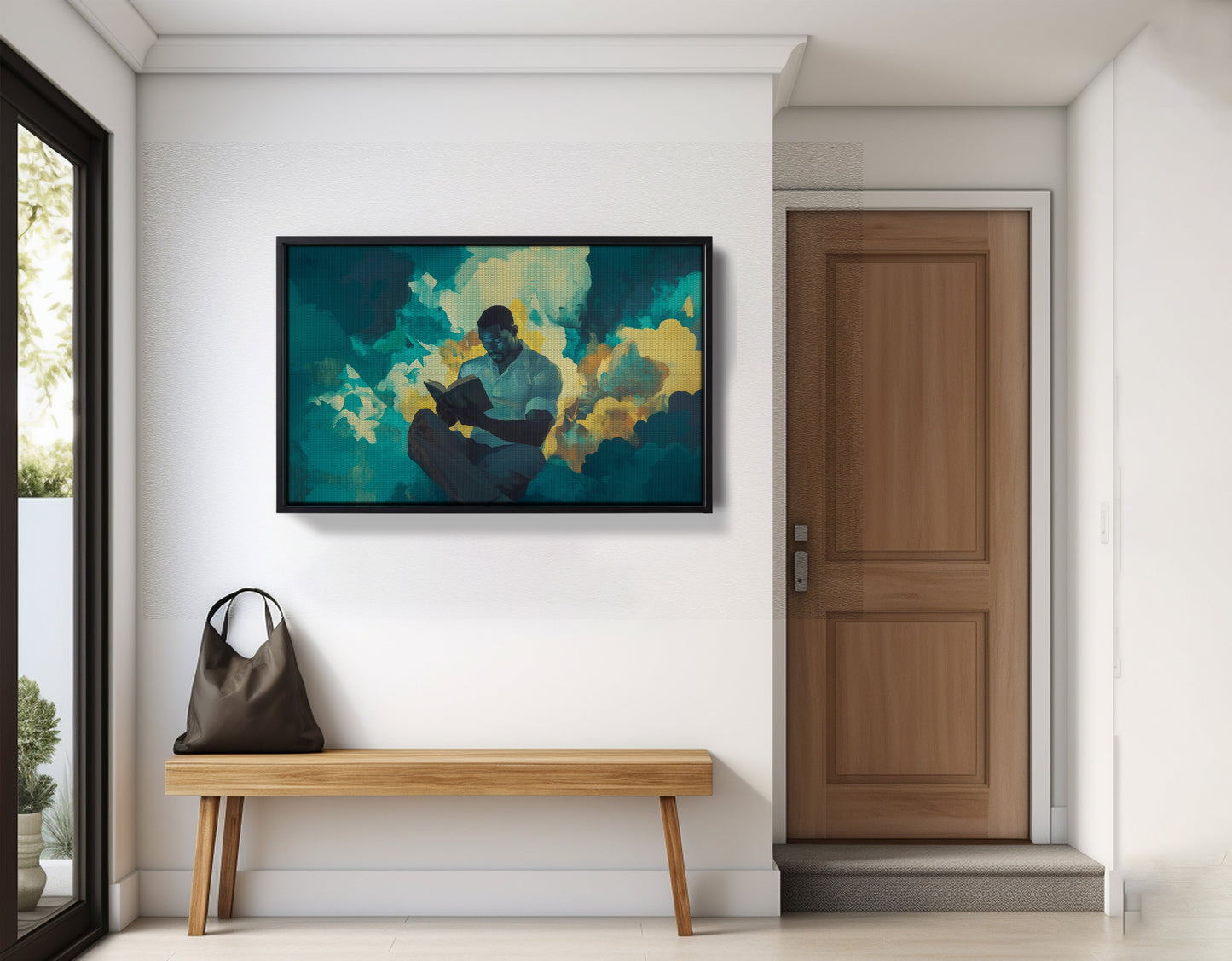 Black Man Reading Cloudscape African American wall art view 29