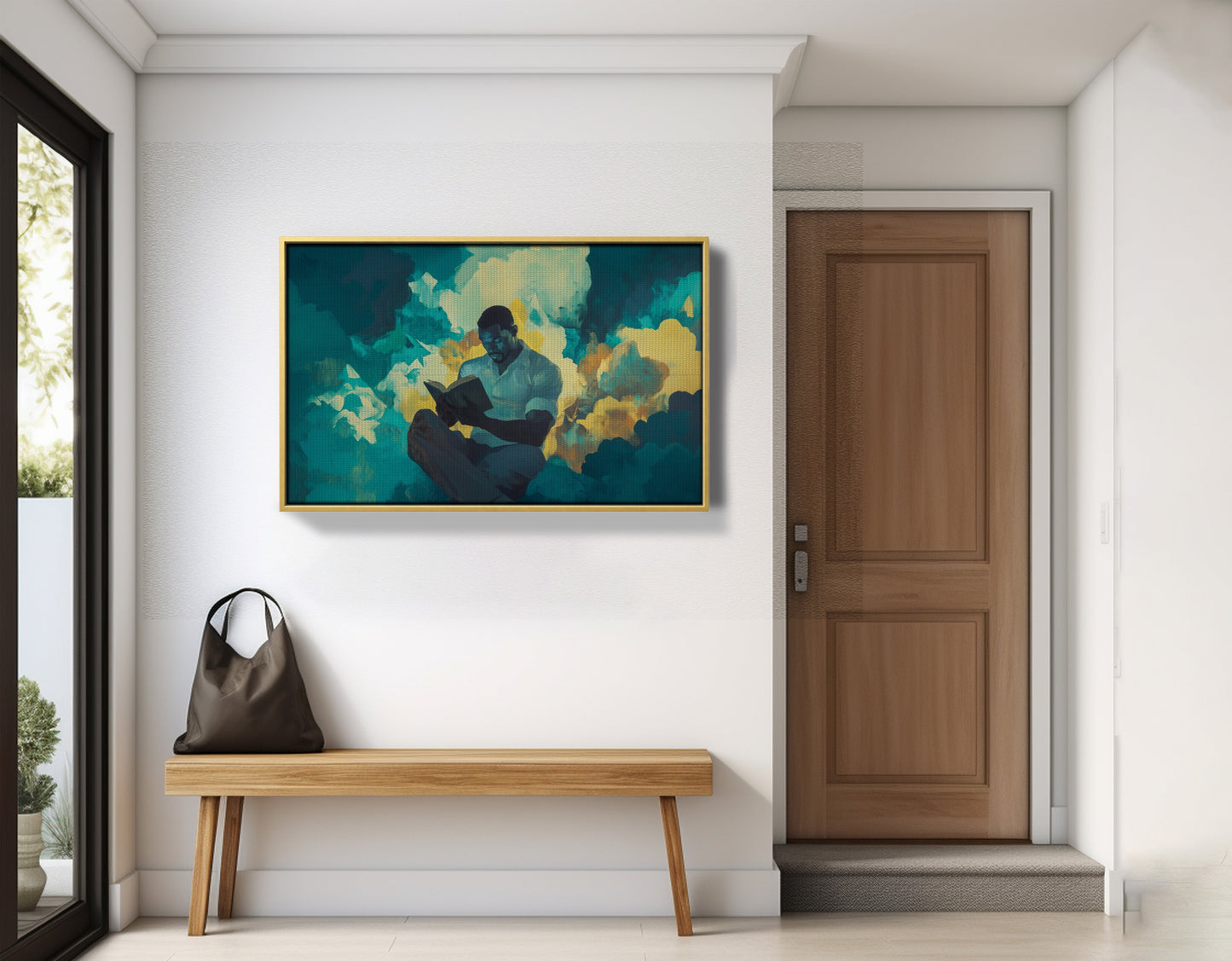 Black Man Reading Cloudscape African American wall art view 41