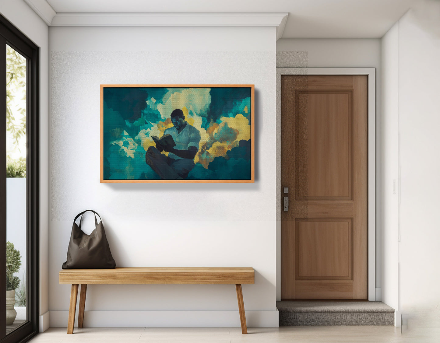 Black Man Reading Cloudscape African American wall art view 47