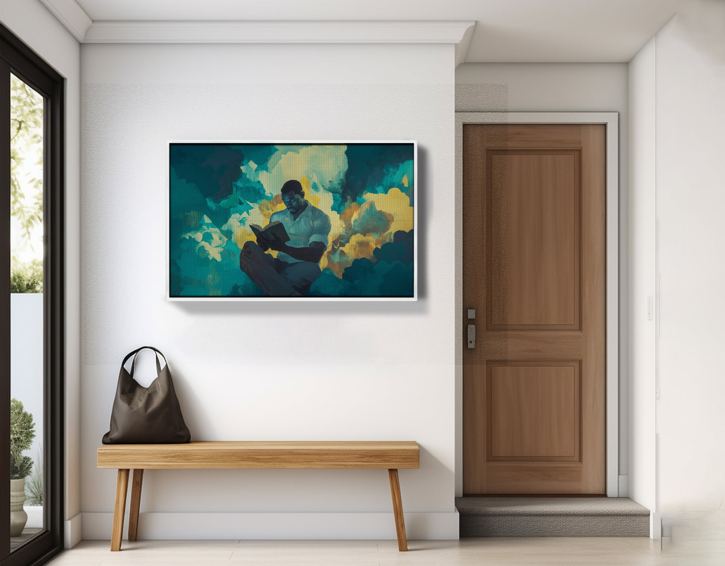Black Man Reading Cloudscape African American wall art view 65