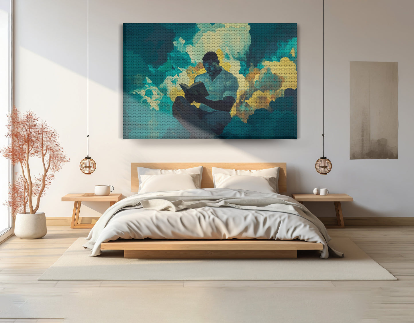 Black Man Reading Cloudscape African American wall art view 15