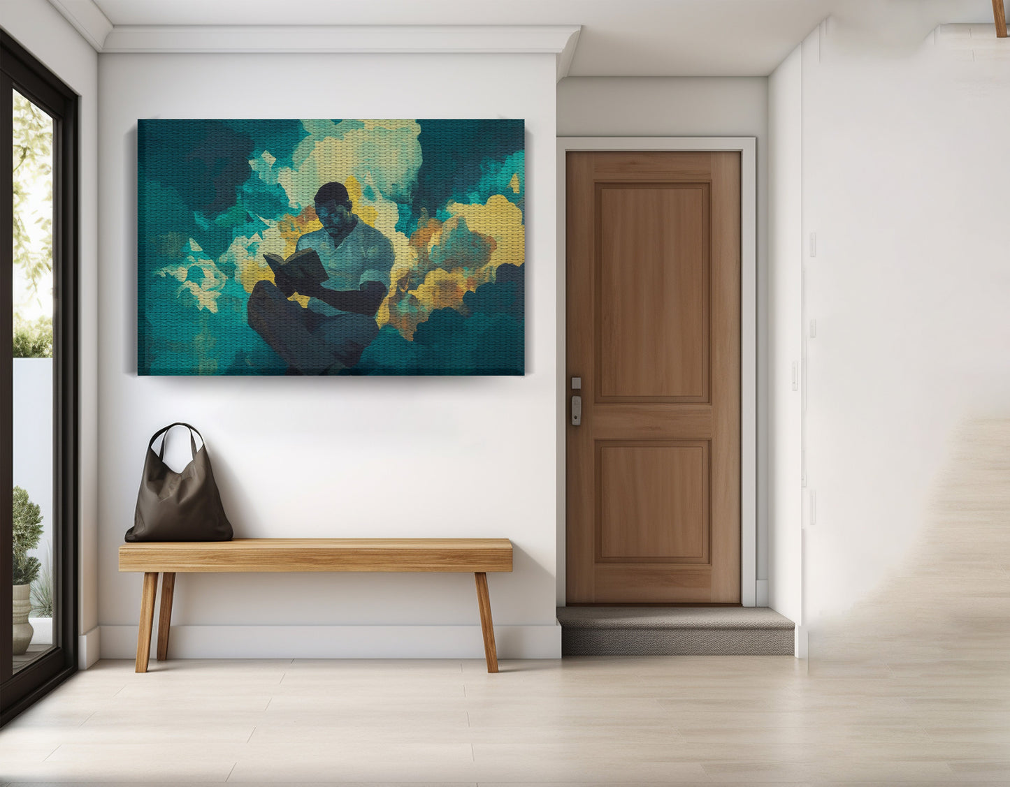 Black Man Reading Cloudscape African American wall art view 17