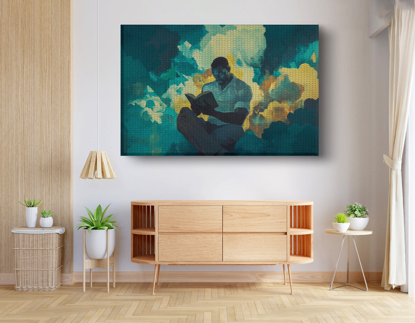Black Man Reading Cloudscape African American wall art view 14