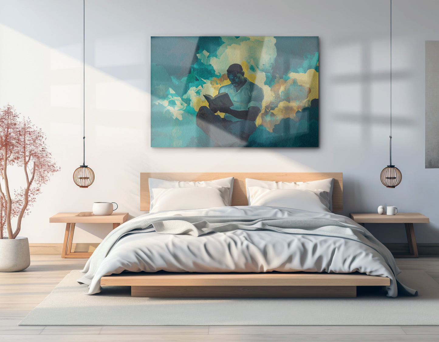 Black Man Reading Cloudscape African American wall art view 21