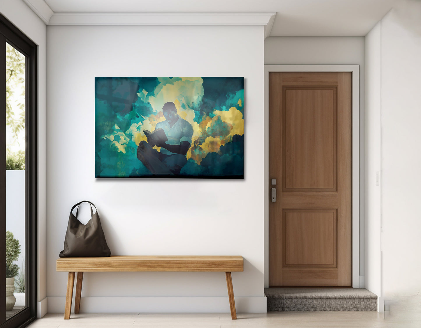 Black Man Reading Cloudscape African American wall art view 23
