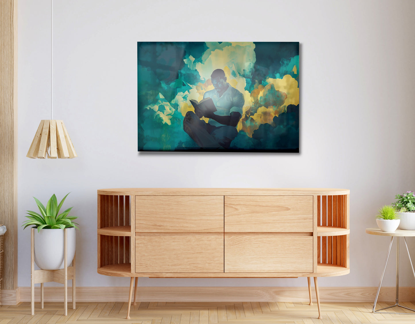 Black Man Reading Cloudscape African American wall art view 20