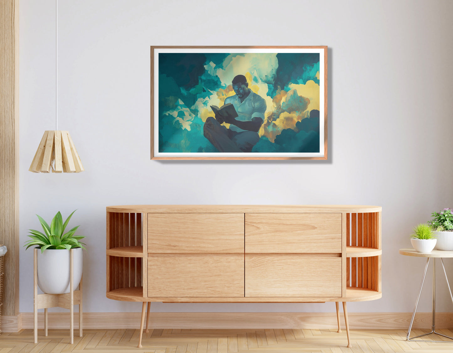 Black Man Reading Cloudscape African American wall art view 80