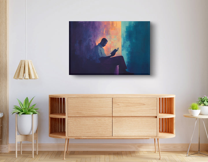 Black Man Reading Abstract Wall Art