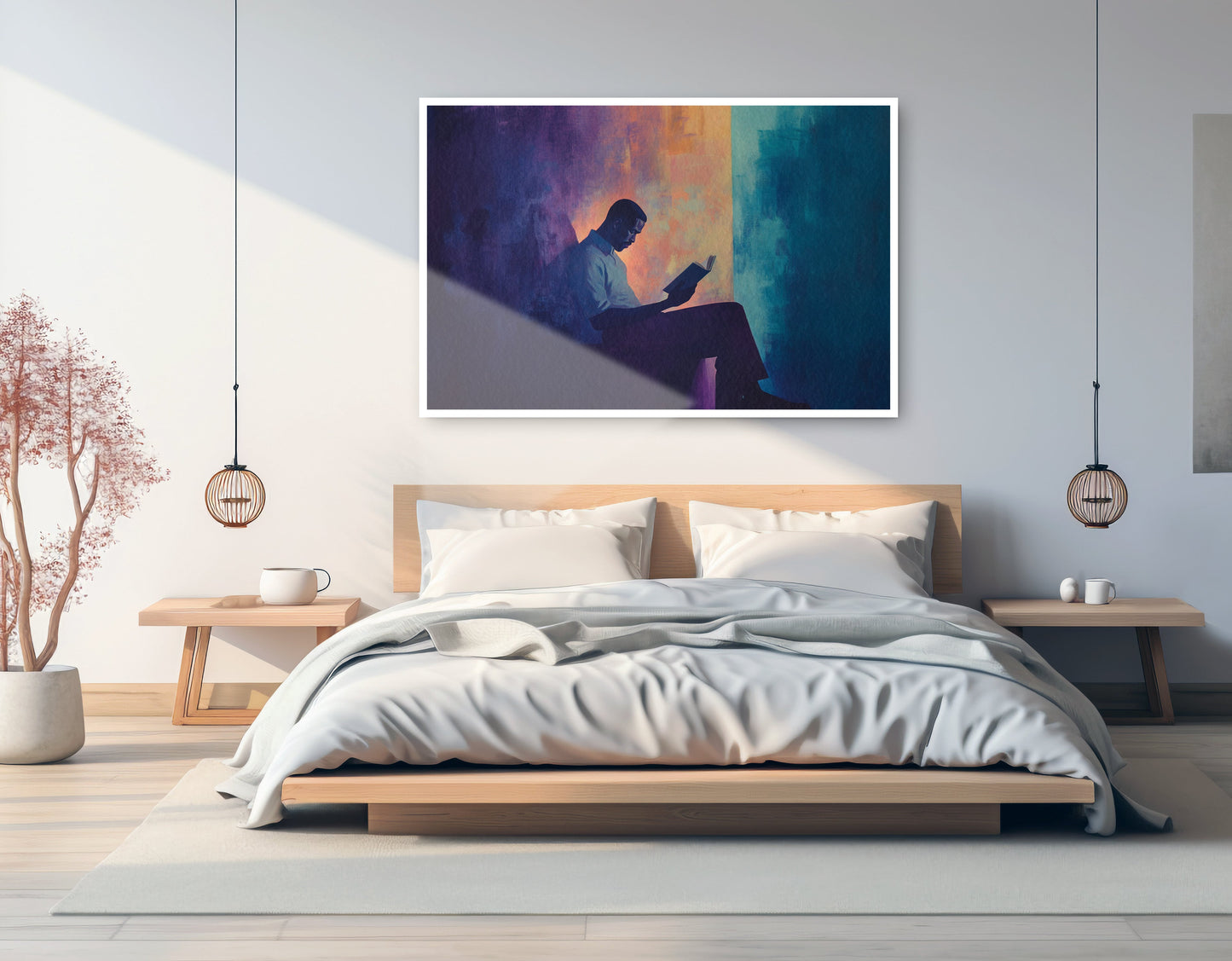 Black Man Reading Abstract African American wall art artwork view