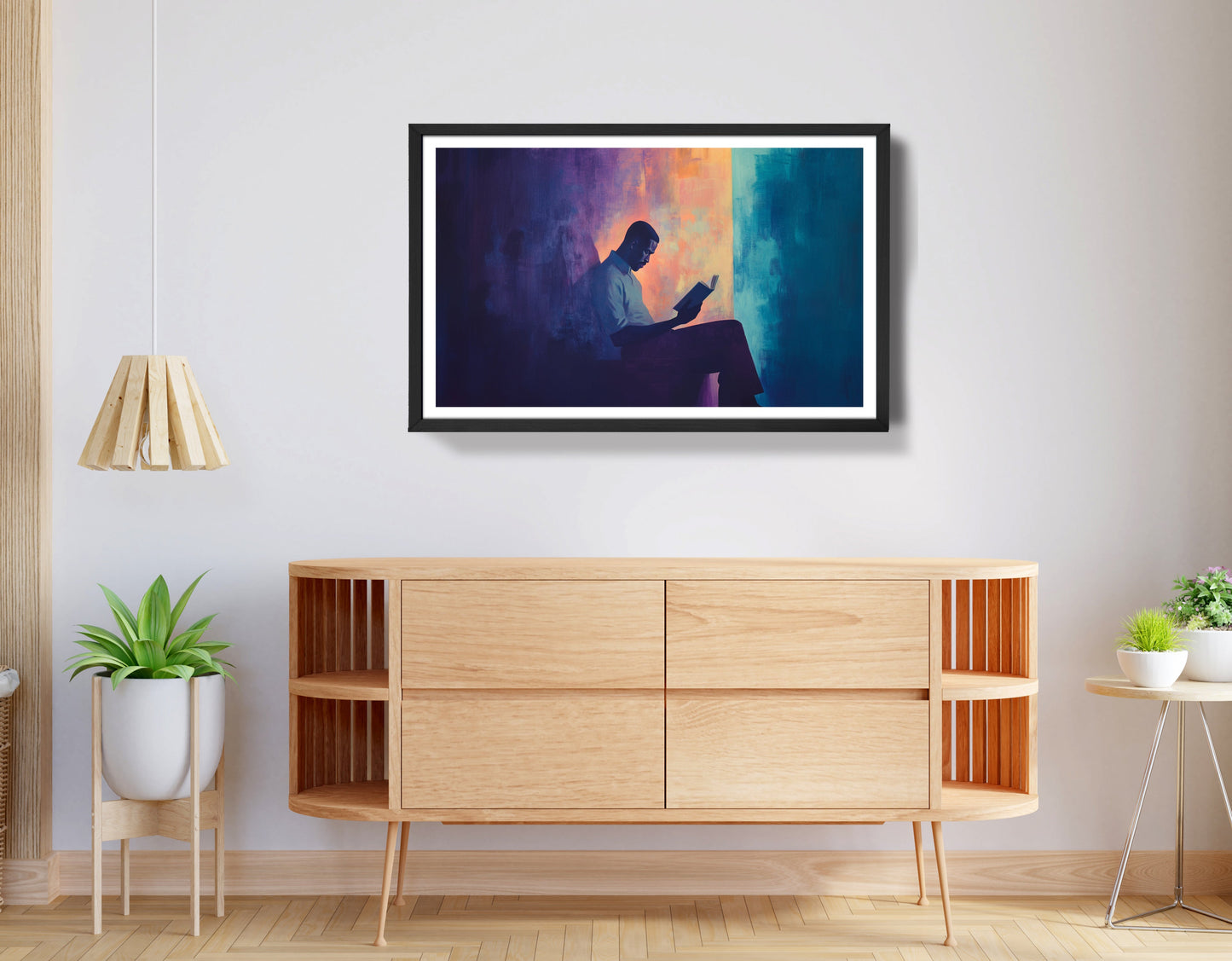 Black Man Reading Abstract African American wall art view 68