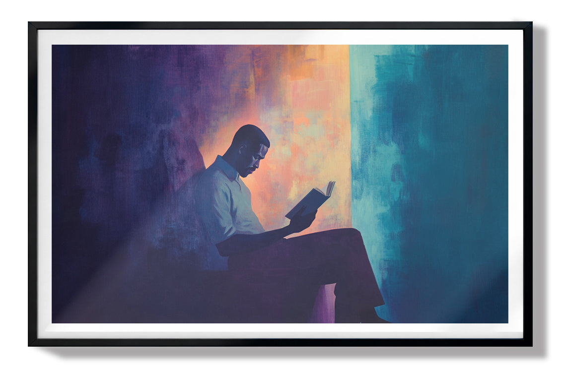Black Man Reading Abstract African American wall art view 67